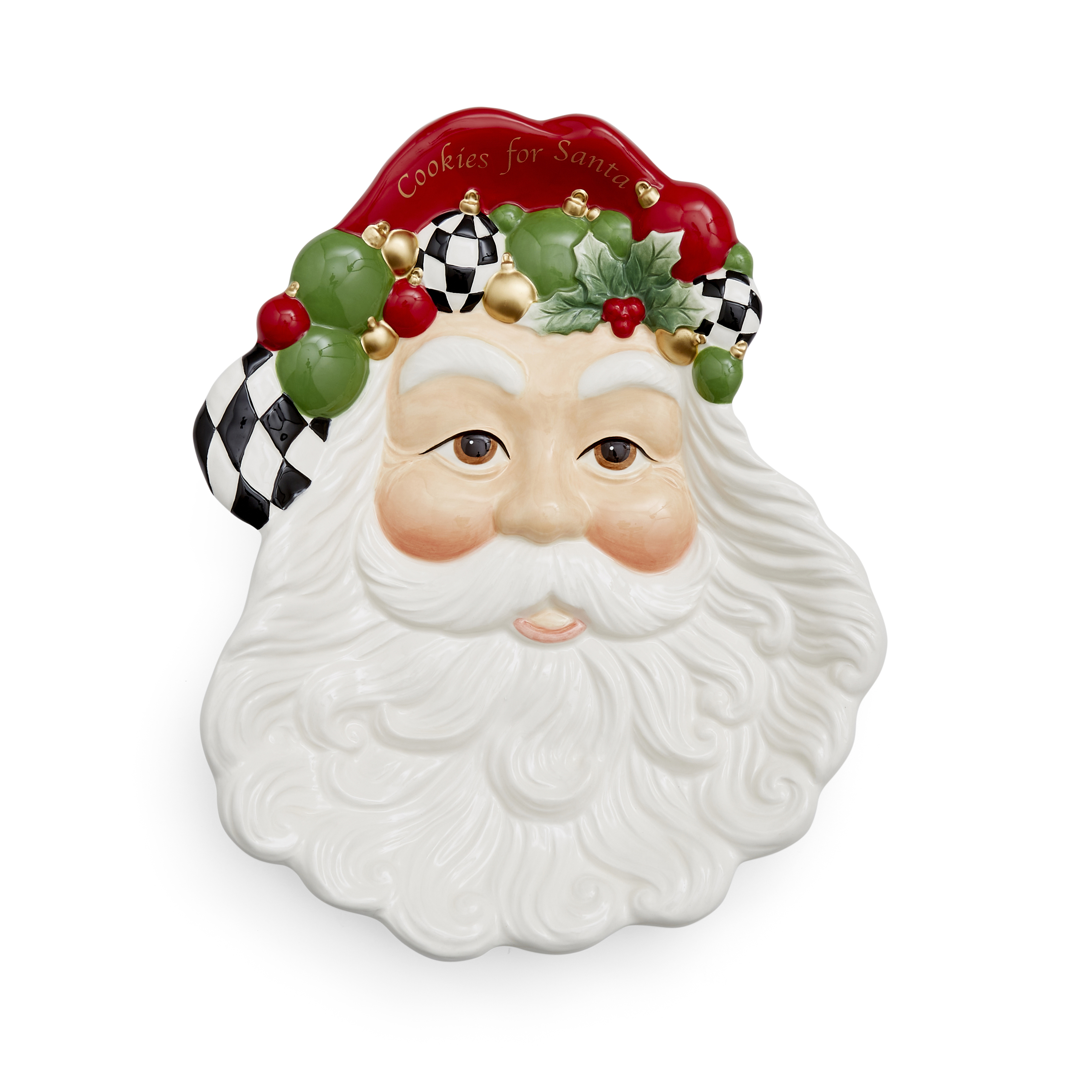 Christmas Tree Black and White Cookies For Santa Plate image number null